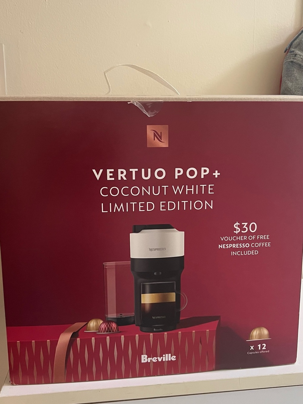 Nespresso Vertuo Pop+ Coconut White Limited Edition Coffee Maker - White & Black